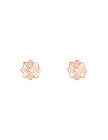 Boucles d'oreilles enfant "Jolies petites fleurs" Or Jaune 375/1000