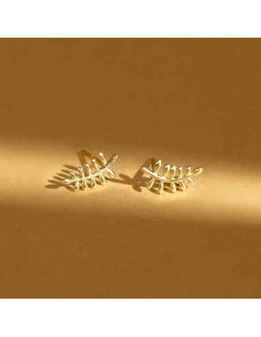 Boucles d'oreilles "Feuilles d'or" Or jaune 375/1000