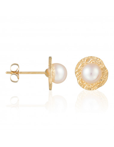 Boucles d'oreilles Or Jaune 375/1000   "Oesia Pearl"
