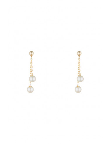 Boucles d'oreilles Or Jaune 375/1000  "Perles pendantes"