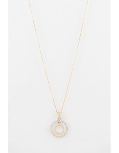 Collier Or Bicolore 375/1000   "Rond duo"