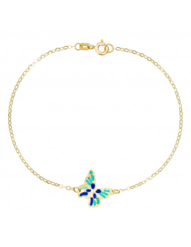 Bracelet Or Jaune 375/1000 "Papillon lumineux"
