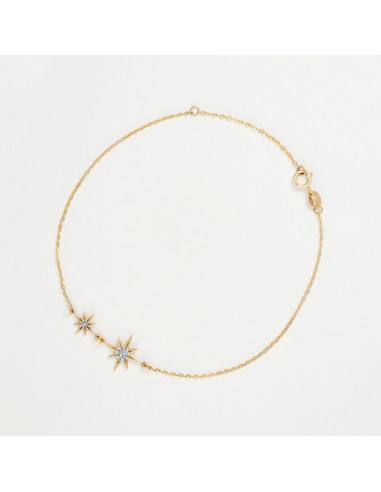 Bracelet "Mon étoile" Or Jaune 375/1000 et Zirconium