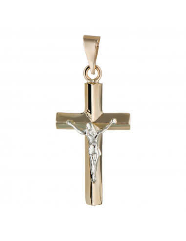 Pendentif "Croix de Jésus" Or Bicolore 375/1000